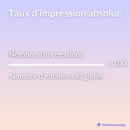 Calcul Taux d'impression absolue