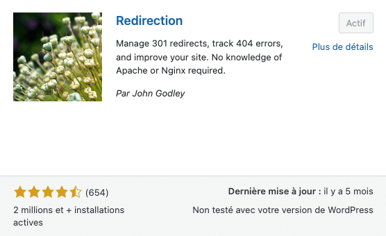Redirection - meilleur plugin seo wordpress