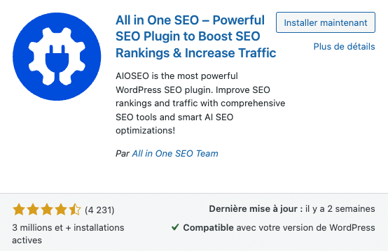 AIOSEO - meilleur plugin seo wordpress