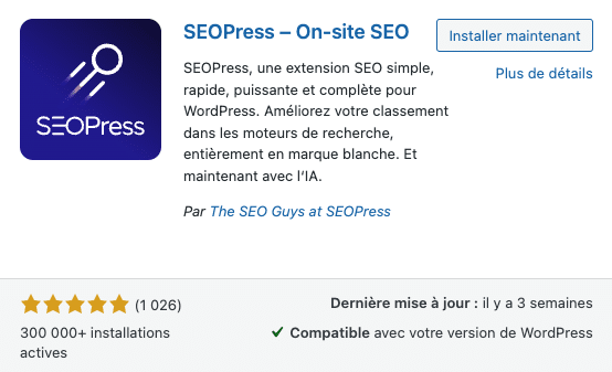 SEOPress - meilleur plugin seo wordpress