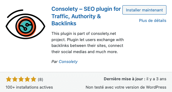 Consolety - meilleur plugin seo wordpress