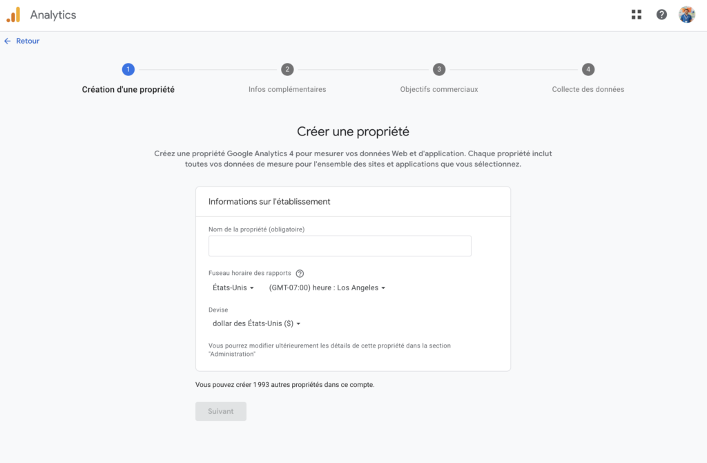 créer une propriété Google analytics 4 pour suivre votre SEO